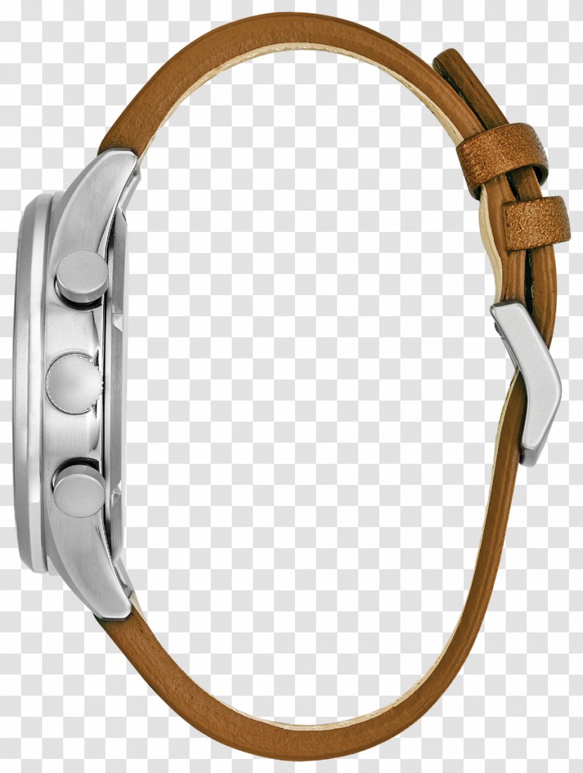 Watch Strap Eco-Drive Leather - Metal - Brown Arrow Down Transparent PNG