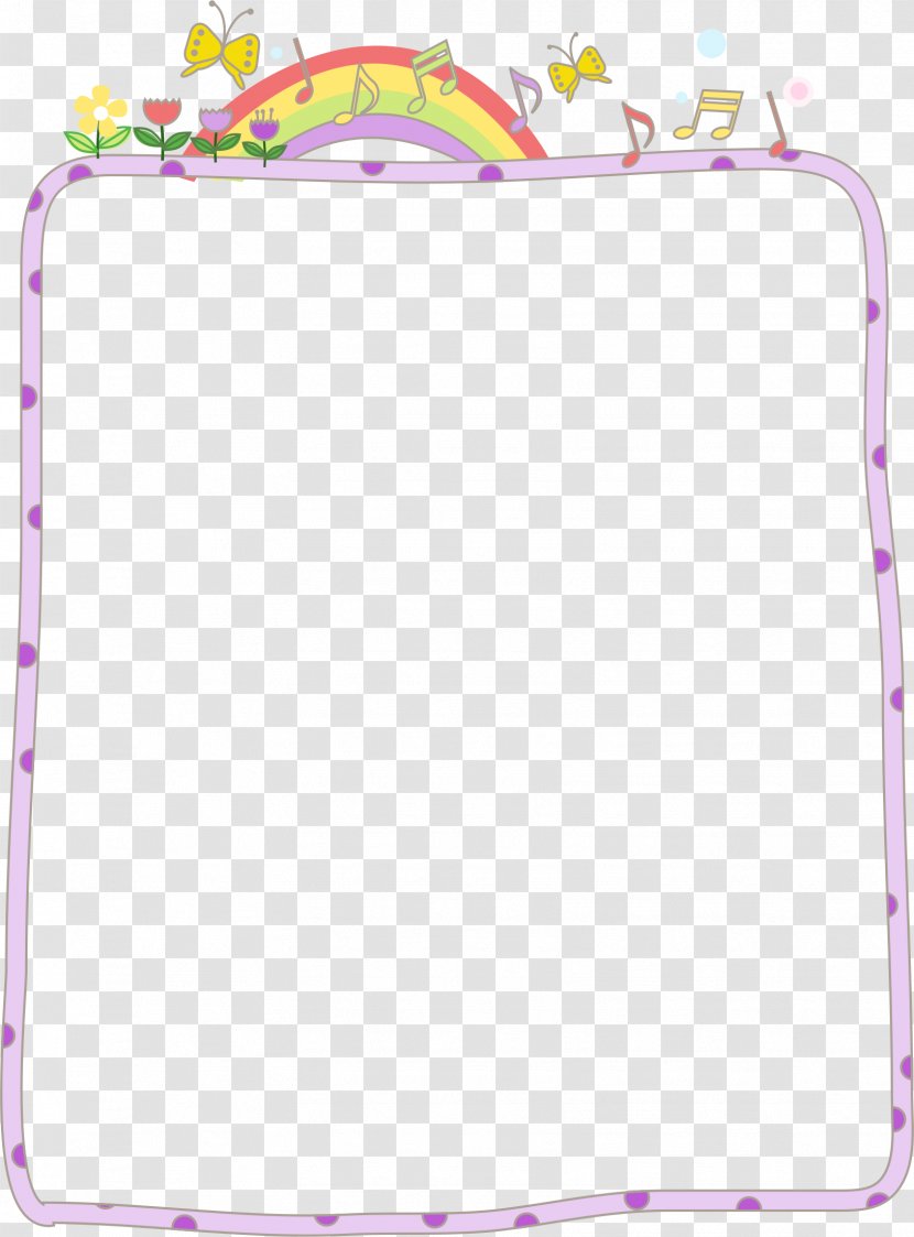 Cartoon - Rectangle - Purple Rainbow Border Transparent PNG