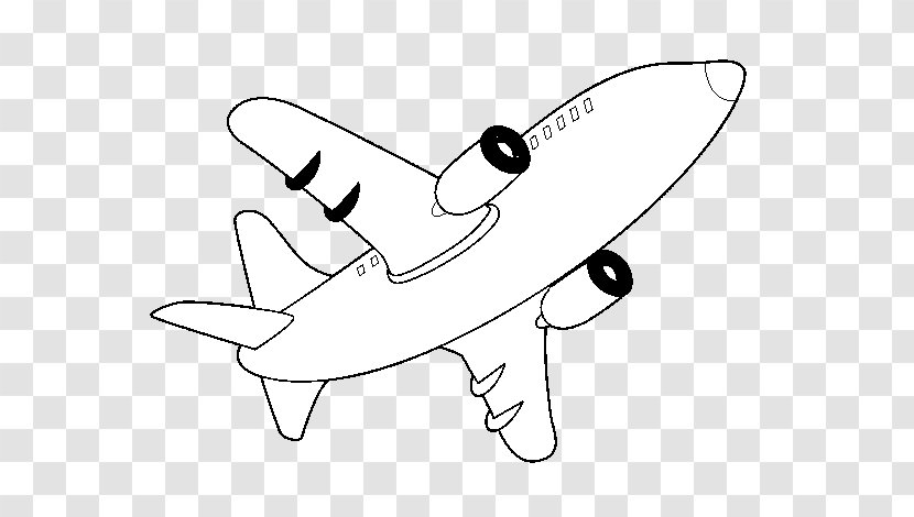 Airplane Clip Art Flight Black And White Wing - Watercolor Transparent PNG