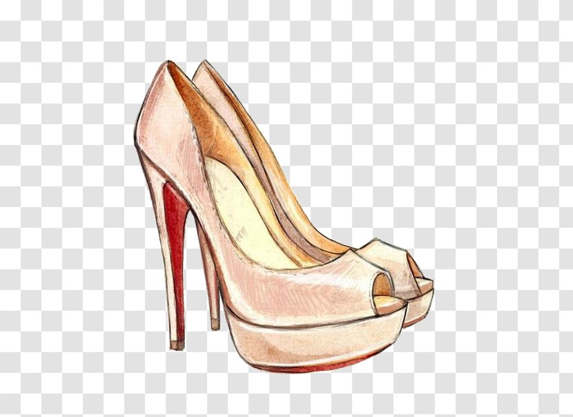 High-heeled Shoe Drawing Fashion Illustration Sketch - High Heeled Footwear - Design Transparent PNG
