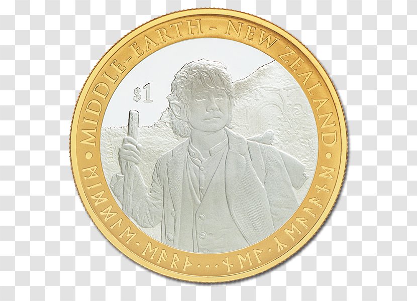 Bilbo Baggins Silver Coin New Zealand The Hobbit - Currency Transparent PNG