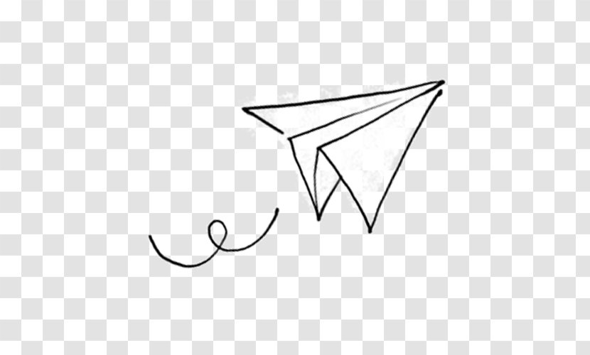 Paper Plane Airplane Clip Art Drawing - Black Transparent PNG