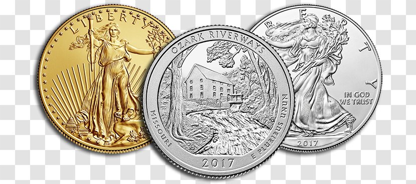 Coin 黃金現貨 American Silver Eagle Bullion - Gold Transparent PNG