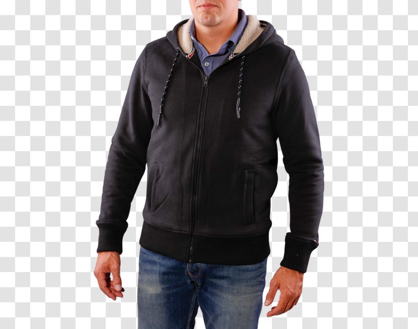 Hoodie Leather Jacket Navy Blue - Black Denim Transparent PNG