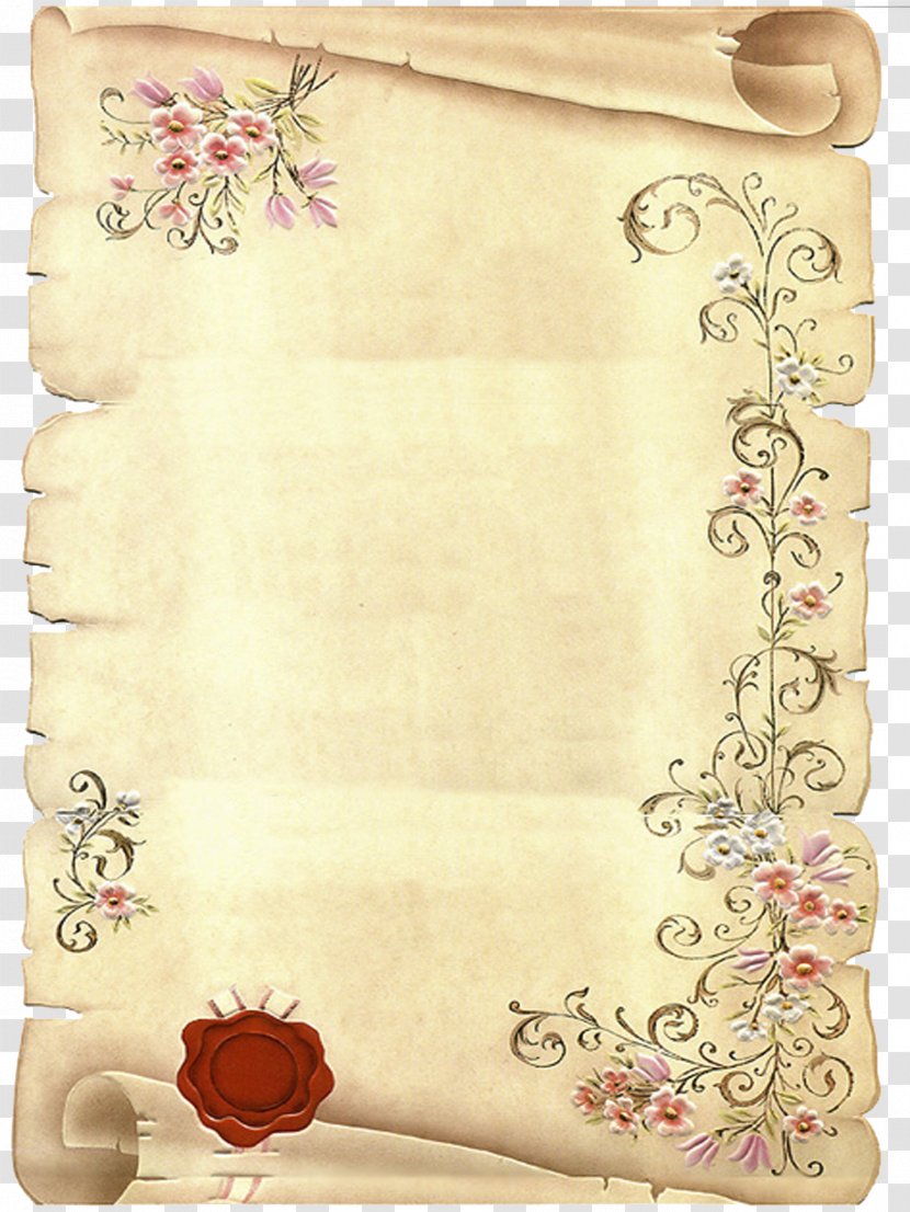 Parchment Paper Printing Letter Envelope - Picture Frame - Poem Transparent PNG