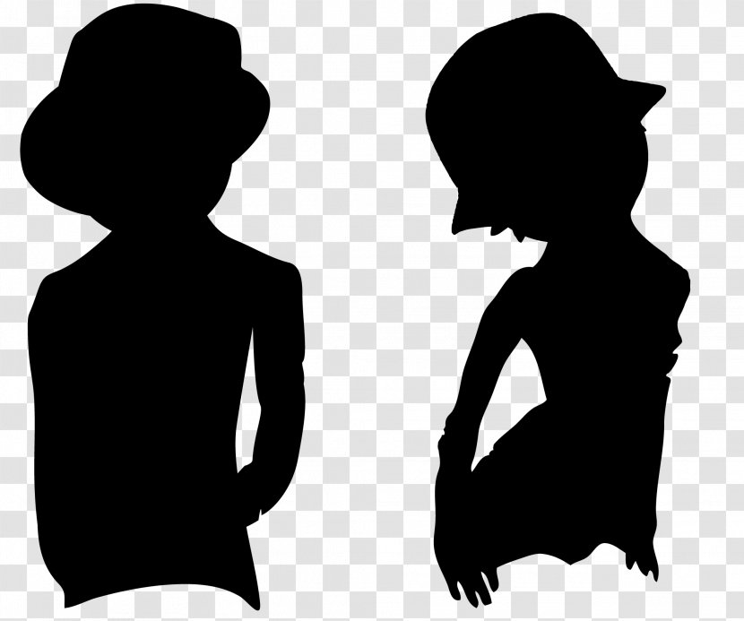 Silhouette Top Hat Black And White Costume - Standing Transparent PNG