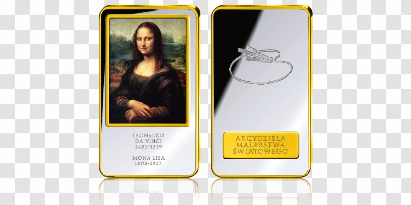 Mona Lisa Feature Phone Medal Masterpiece Painting - Silver Transparent PNG