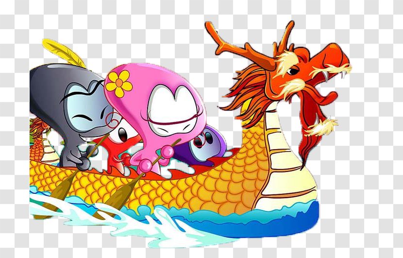 Zongzi Dragon Boat Festival Bateau-dragon U7aefu5348 - Cartoon Hand Painted Transparent PNG
