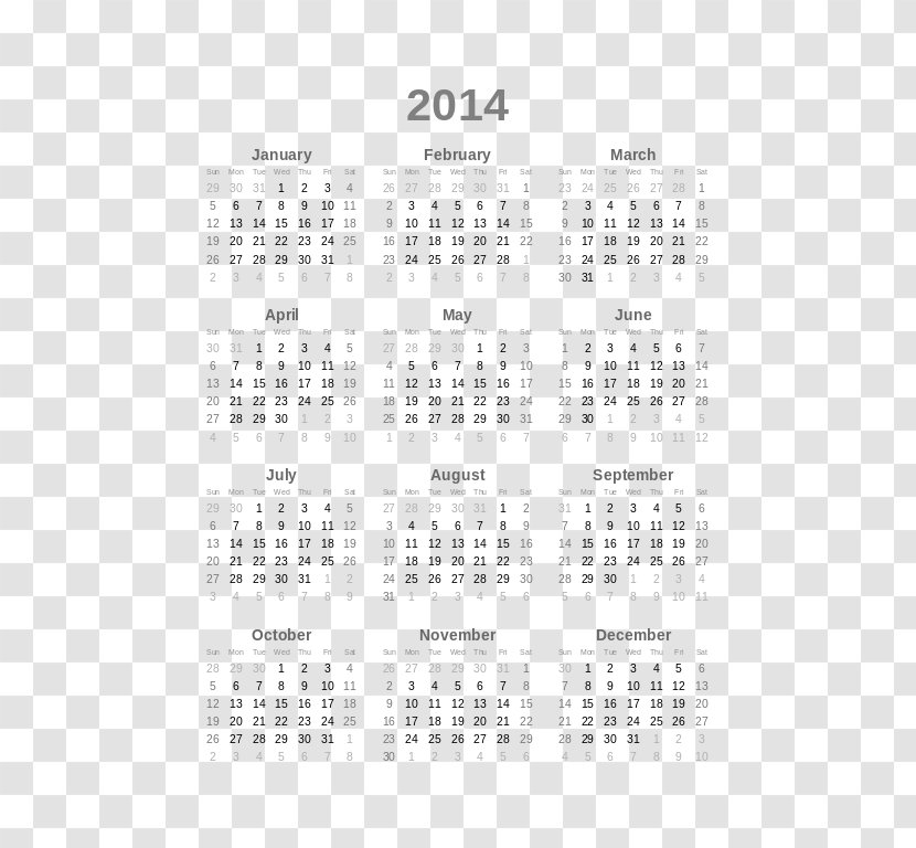 0 Calendar 1 - Year - 2018 Transparent PNG