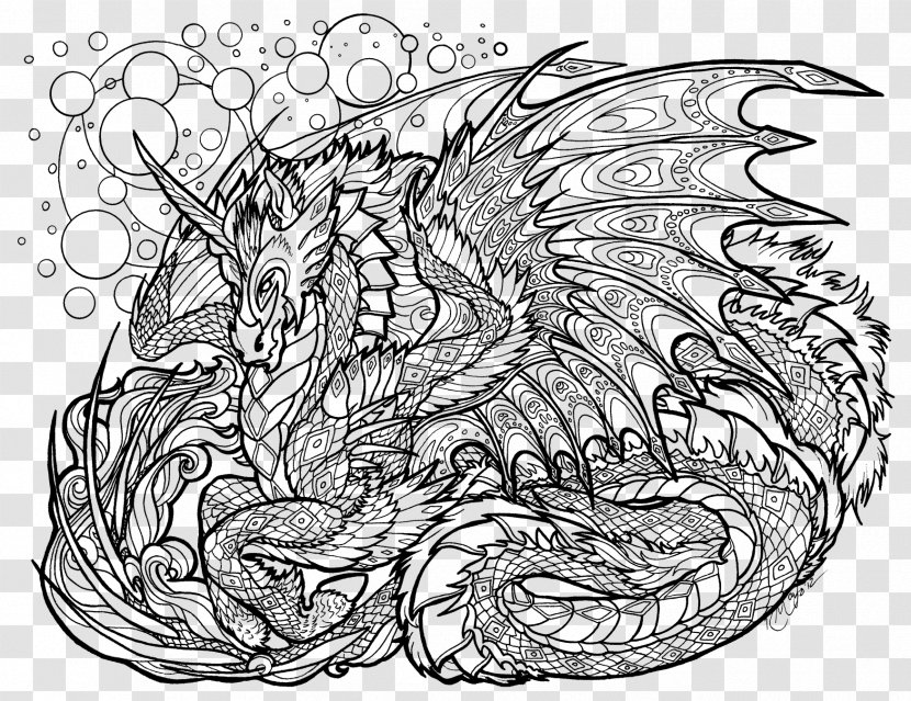 Coloring Book Adult Dragon Mandala Drawing - Fairy Transparent PNG