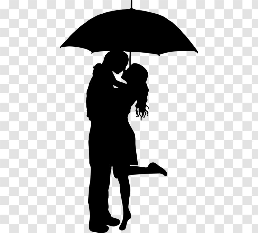 Umbrella Silhouette Black-and-white - Blackandwhite Transparent PNG