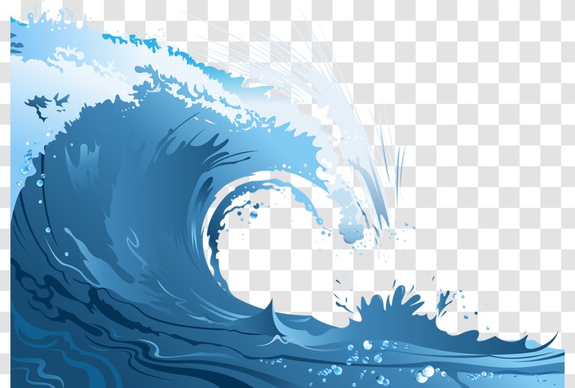 Poster Wind Wave Cartoon - Blue - Waves Transparent PNG