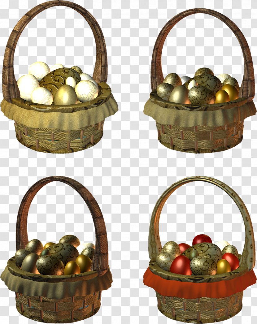 Easter Bunny Basket Food - Egg - Golden Transparent PNG