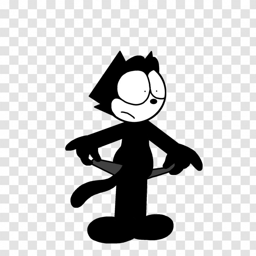 Felix The Cat Cartoon Oswald Lucky Rabbit Mickey Mouse - Black Transparent PNG