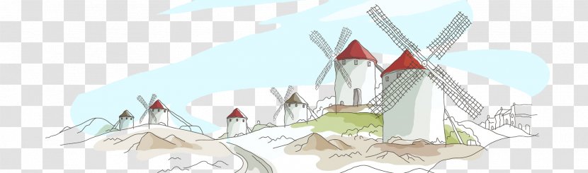 Wind Farm Windmill Illustration - Animation - Buildings Transparent PNG