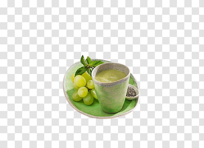 Green Tea Smoothie Grape Fruit - Raisin - Leaves Transparent PNG