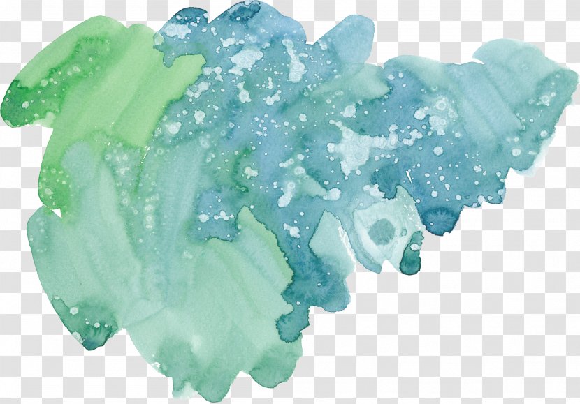 Watercolor Painting Green Ink Transparent PNG
