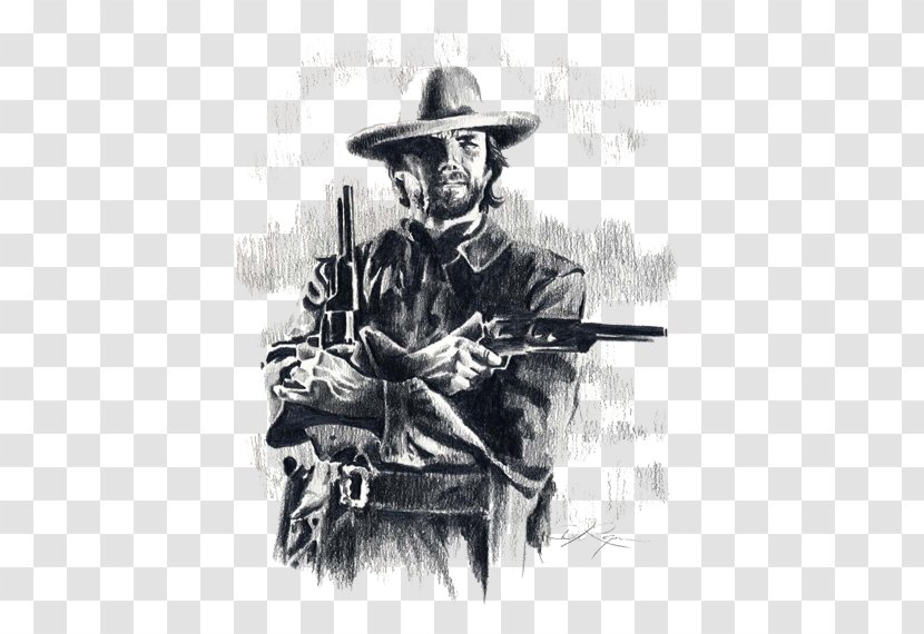 Western Musician Art Drawing Printmaking - Work Of - Clint Eastwood Transparent PNG