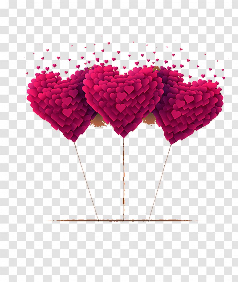 Valentine's Day Heart Clip Art - Petal - Pink Balloons Love Picture Material Transparent PNG