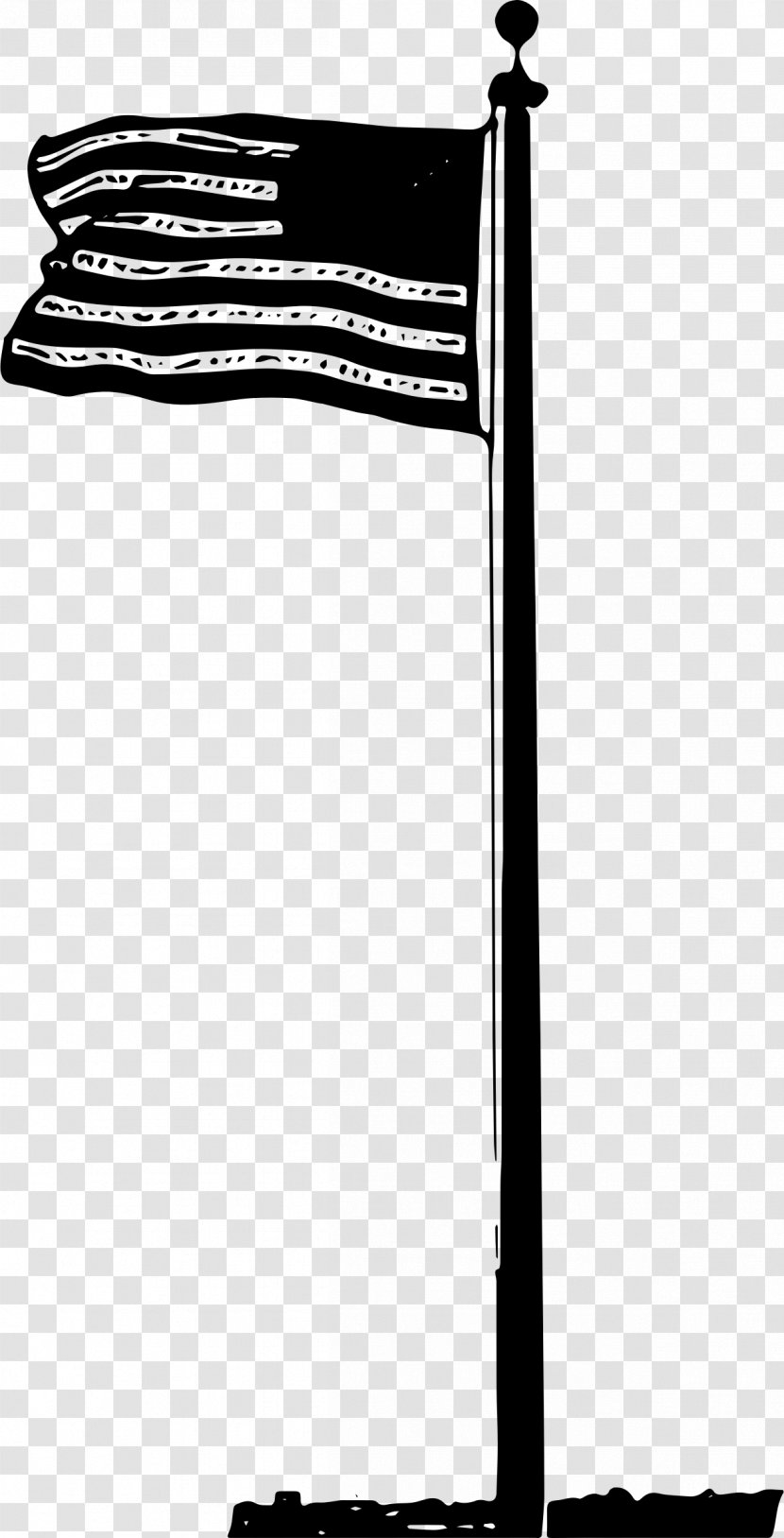 Black And White Clip Art - Structure - Flag Transparent PNG