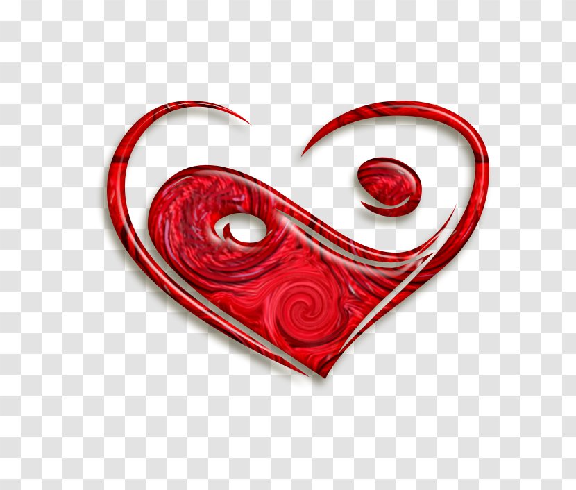 Yin And Yang Heart Drawing Red - Flower Transparent PNG