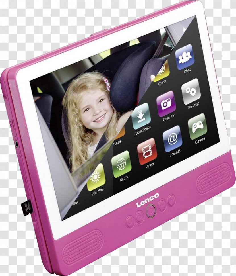 Portable DVD Player Lenco TDV-900 Laptop 7 DVP-754 - Pink - Tablet Transparent PNG