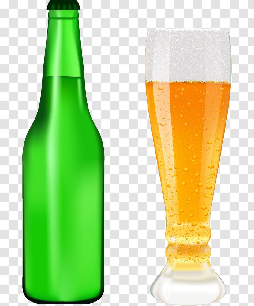 Bottle Drink Alcoholic Beverage Cup - Glass - Vector Image Beer Transparent PNG