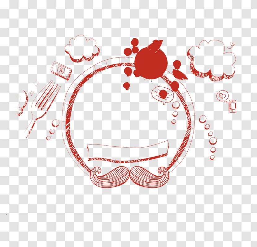 Beard Illustration - Flower - Red Round Material Storm Transparent PNG