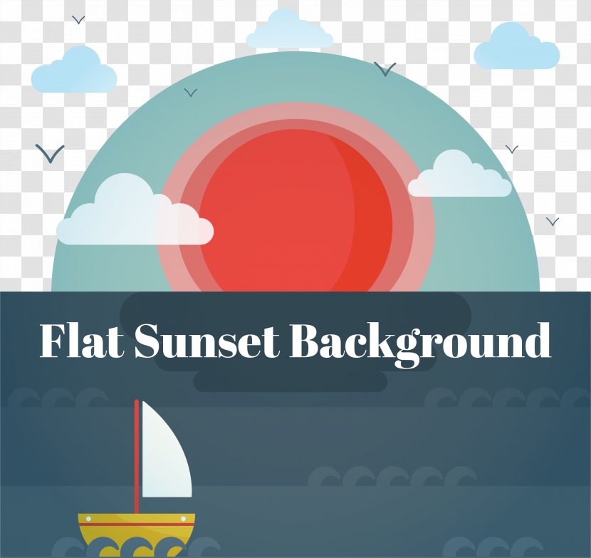 Sunrise Sunset Illustration - Silhouette - Sea Transparent PNG