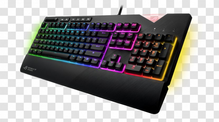 Computer Keyboard Republic Of Gamers ASUS Cherry ROG Strix GL502 - Corsair Gaming Strafe - Aura Transparent PNG