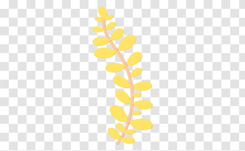 Yellow Leaf Plant Flower Branch Transparent PNG