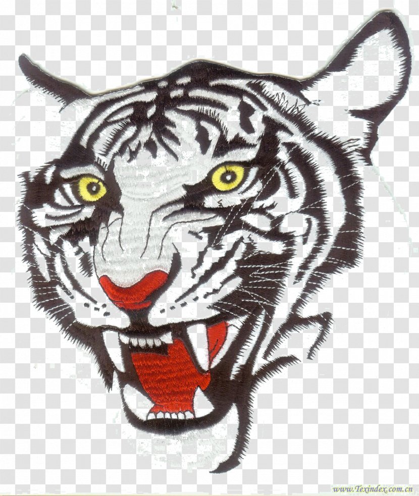 Tiger Embroidered Patch Embroidery - Head Transparent PNG