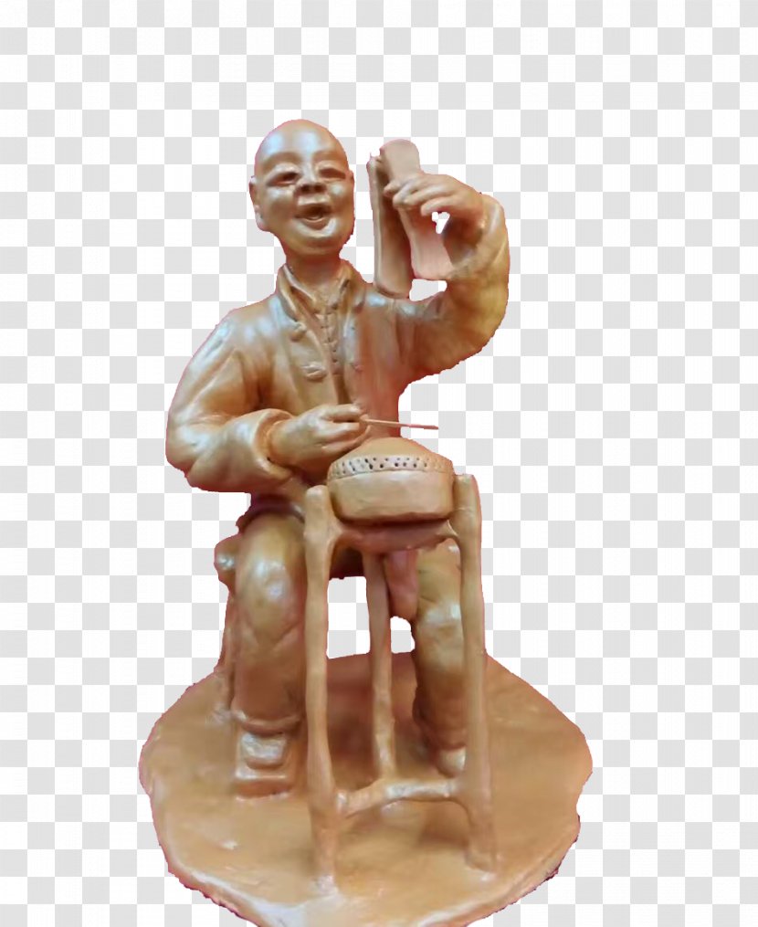 Download Sculpture - Cartoon - Clay Man Playing Board Transparent PNG