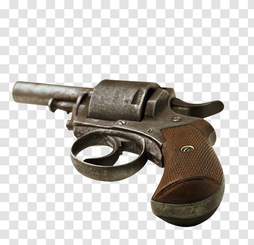 Revolver Firearm Weapon Pistol - Gun - Flat Vintage Transparent PNG