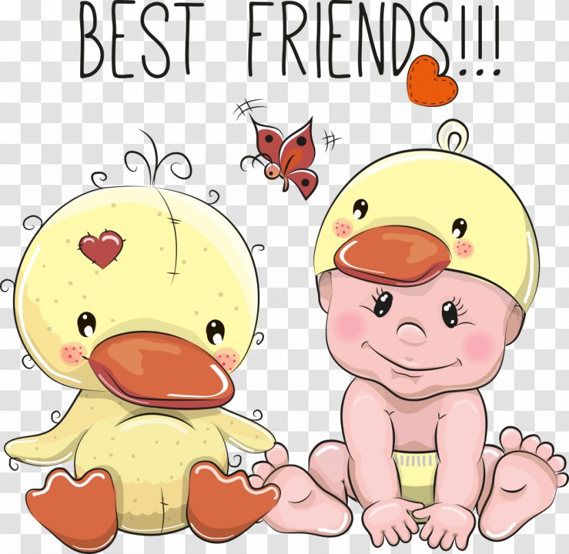 Infant Cartoon Illustration - Heart - Vector Play Baby Ducklings Transparent PNG