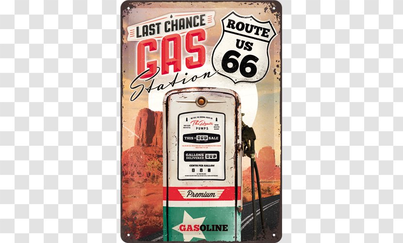 U.S. Route 66 Nostalgic Art Replica 22215 Highways US Gas Station Metal Sign 20 X 30 Cm Numbered - Motel - Continental Retro Transparent PNG