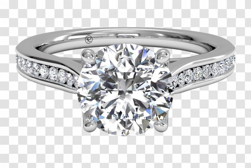Engagement Ring Diamond Cut Brilliant - Solitaire - Platinum Transparent PNG
