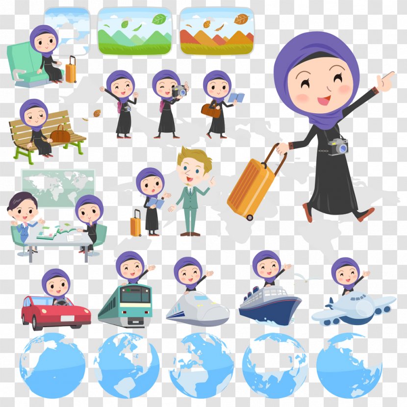 Cartoon Sharing - Arab People Transparent PNG