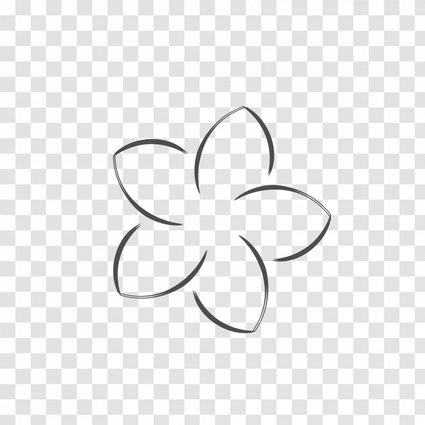 White Line Art Point Clip - Plumeria Alba Transparent PNG