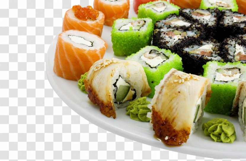 Japanese Cuisine Sushi Spring Roll Seafood Wallpaper - Food - Glutinous Rice Cake Transparent PNG