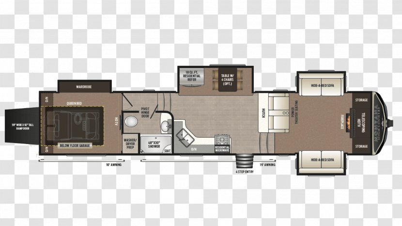 Keystone Campervans Fifth Wheel Coupling Floor Plan Dinette - Forest Transparent PNG