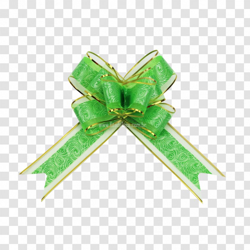 Ribbon Organza Plastic Gold Green - Christmas Decoration Transparent PNG