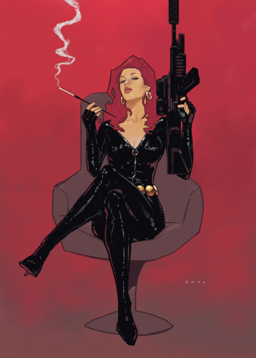 Black Widow Catwoman Red Sonja Art Drawing - Heart Transparent PNG