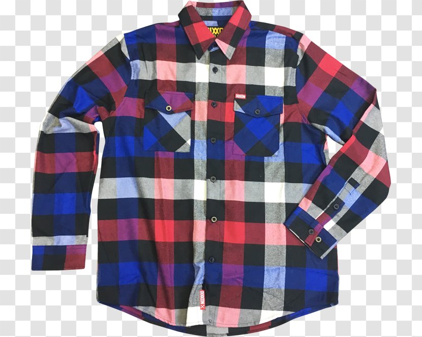 Flannel Tartan Nightshirt T-shirt - Collar Transparent PNG
