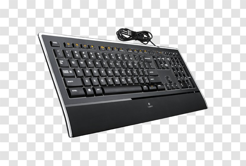 Computer Keyboard Logitech Illuminated K740 K800 Backlight - Lighting - USB Transparent PNG