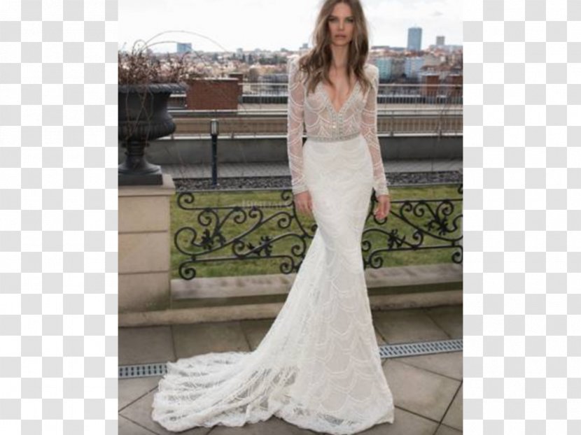 Wedding Dress Bride Neckline Gown - Silhouette Transparent PNG