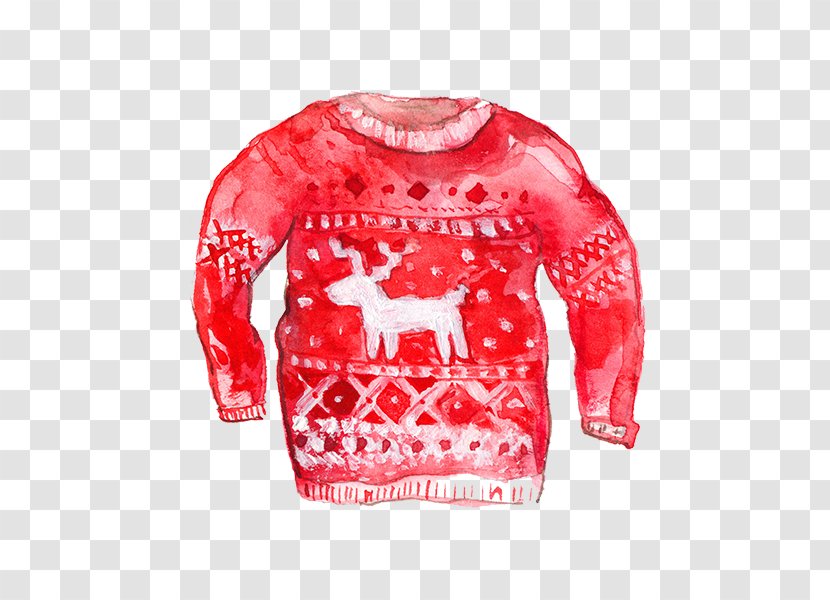 Stock Illustration Christmas Jumper Day Sweater - Watercolor Painting - National Lampoons Vacation Transparent PNG