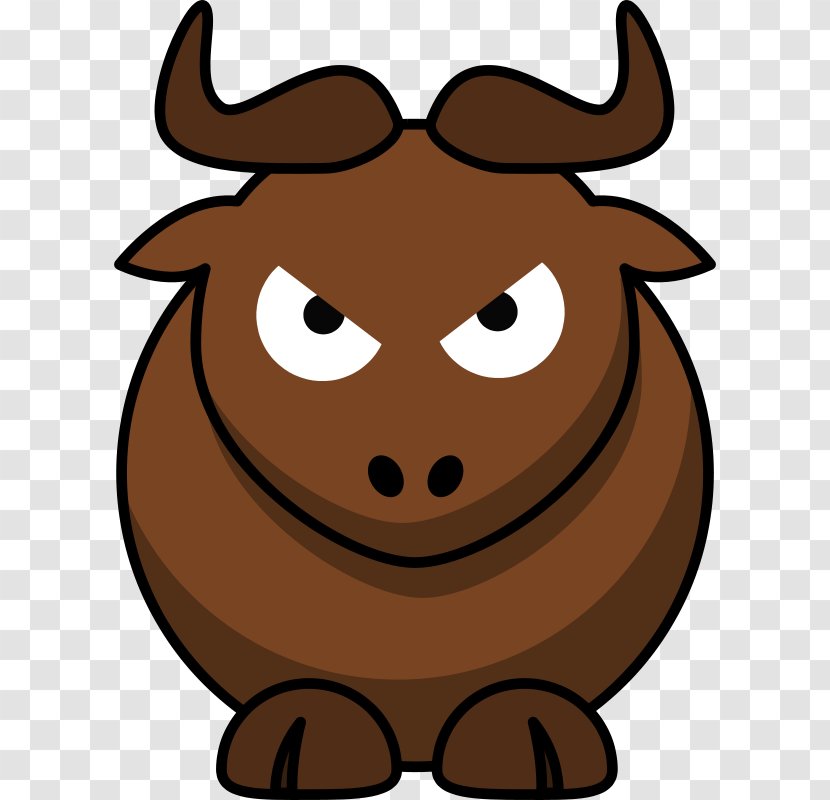 Blue Wildebeest Cartoon Antelope Clip Art - Angry Pics Transparent PNG