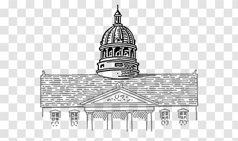 Facade Cupola Line Art Classical Architecture - Drawing - Building Roof Transparent PNG