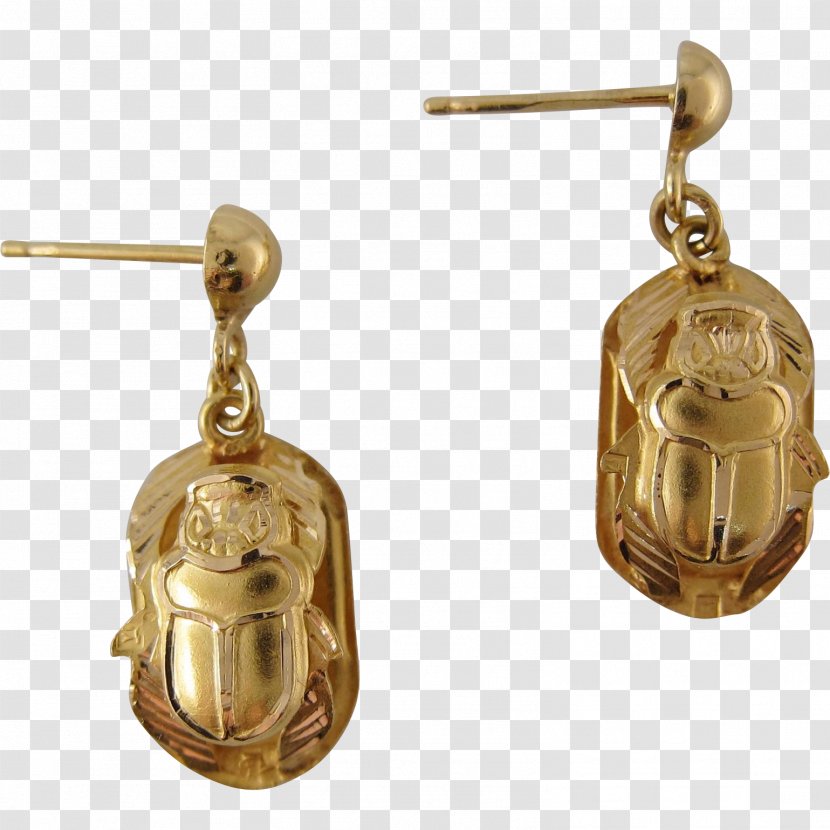 Earring Gold Scarab Jewellery Icon Style Transparent PNG